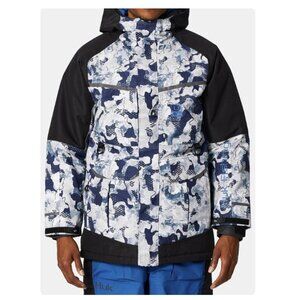 NWT - Huk Icon X Superior Rain Jacket - Blue/Black Camo - Size 3XL